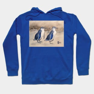 Blue penguins along the coastline Hoodie